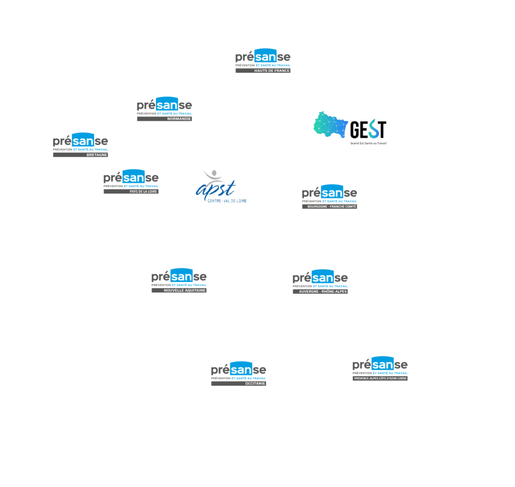 Carte de France des associations régionales du réseau Présanse.